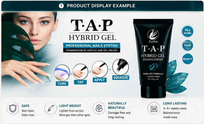 TAP Hybrid Gel product display advertising example