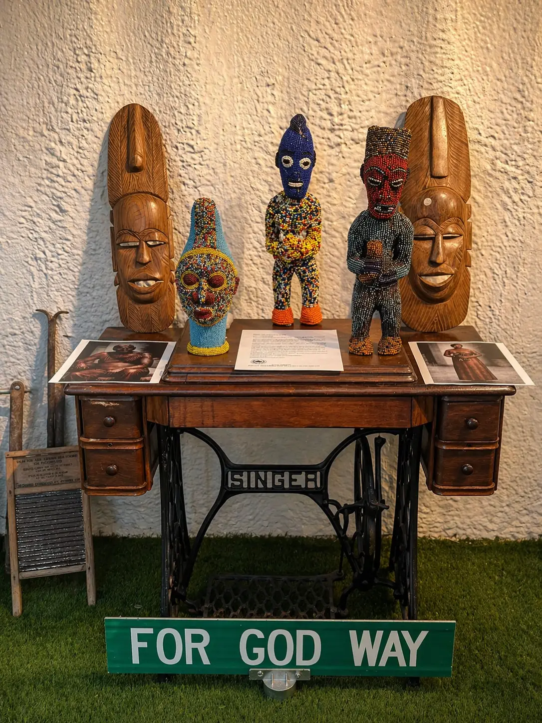 Museum artifacts on display