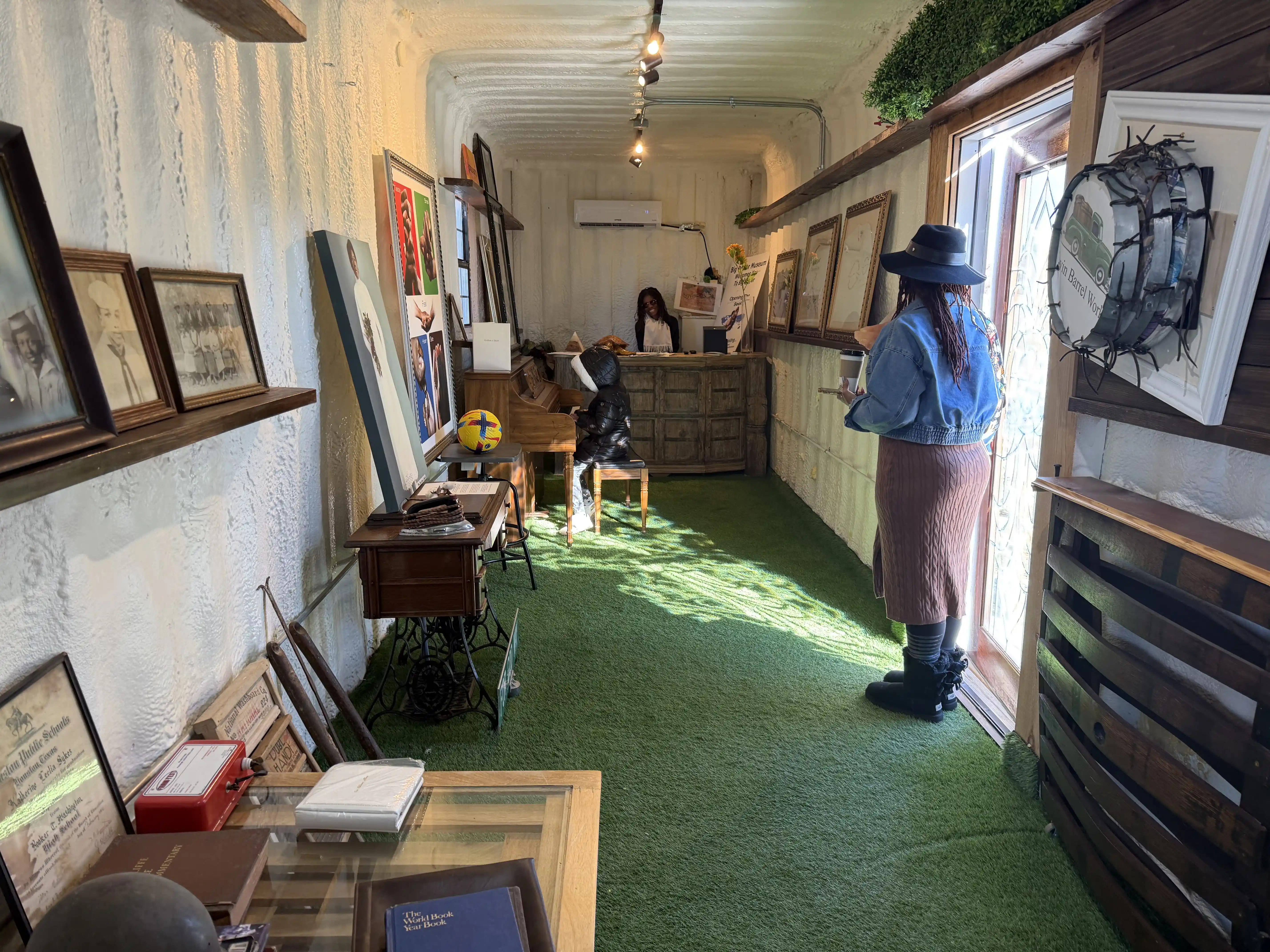 Visitors reflecting on the collection